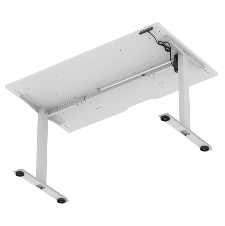 Air Lite Height Adjustable Desk with Scalloped Edge, 1200–1600mm, Multiple Finishes & Frame Colours, MFC, Self Assembly, 5 Year Structural & 2 Year Electrical Warranty