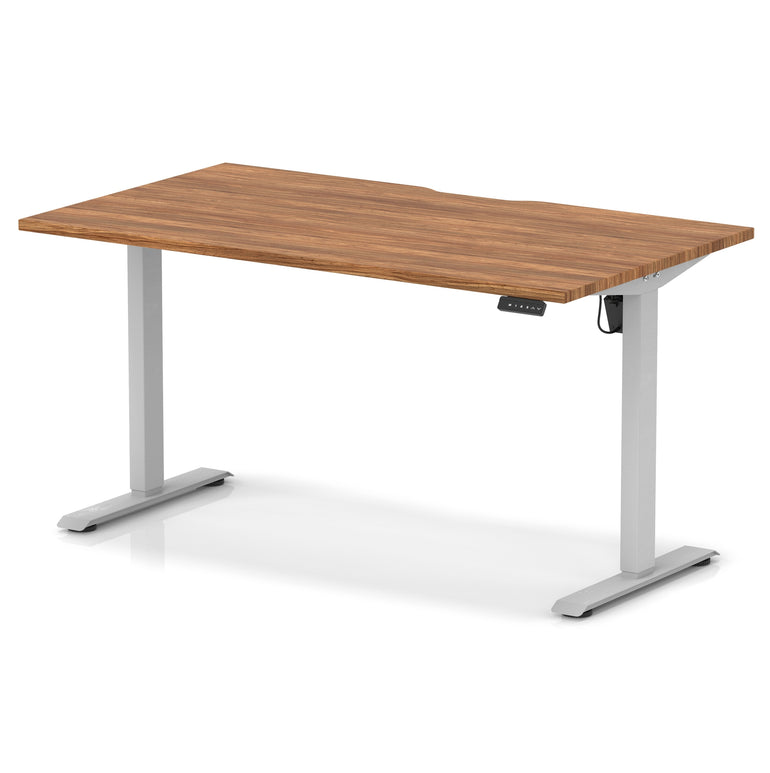 Air Lite Height Adjustable Desk with Scalloped Edge, 1200–1600mm, Multiple Finishes & Frame Colours, MFC, Self Assembly, 5 Year Structural & 2 Year Electrical Warranty