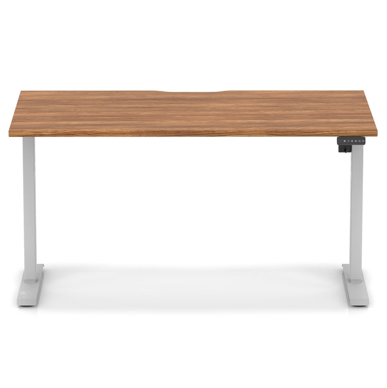 Air Lite Height Adjustable Desk with Scalloped Edge, 1200–1600mm, Multiple Finishes & Frame Colours, MFC, Self Assembly, 5 Year Structural & 2 Year Electrical Warranty