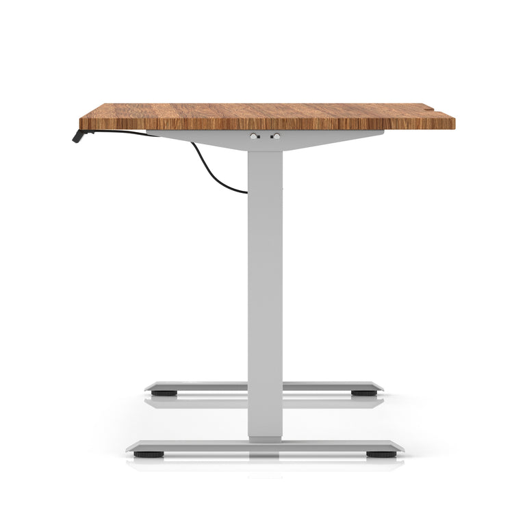 Air Lite Height Adjustable Desk with Scalloped Edge, 1200–1600mm, Multiple Finishes & Frame Colours, MFC, Self Assembly, 5 Year Structural & 2 Year Electrical Warranty