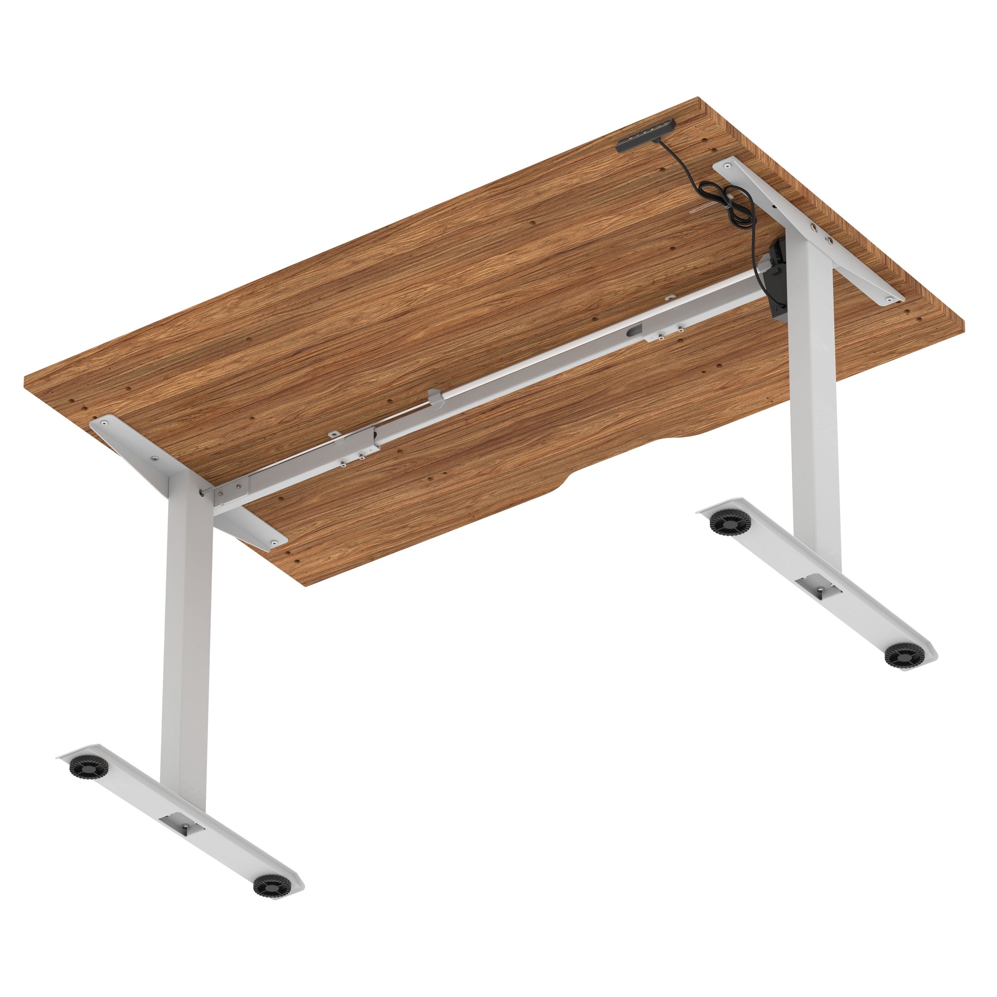 Air Lite Height Adjustable Desk with Scalloped Edge, 1200–1600mm, Multiple Finishes & Frame Colours, MFC, Self Assembly, 5 Year Structural & 2 Year Electrical Warranty