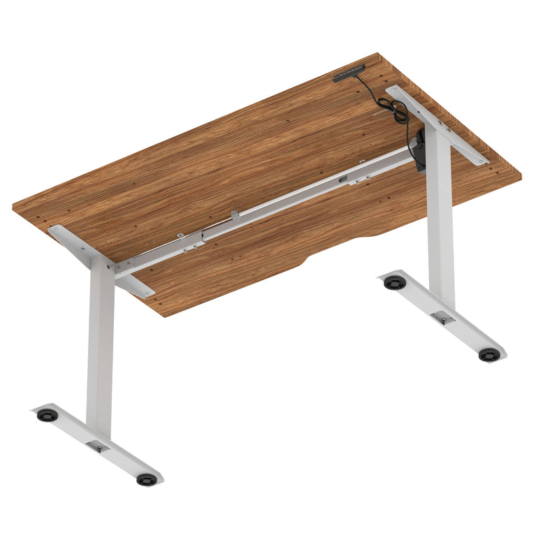 Air Lite Height Adjustable Desk with Scalloped Edge, 1200–1600mm, Multiple Finishes & Frame Colours, MFC, Self Assembly, 5 Year Structural & 2 Year Electrical Warranty