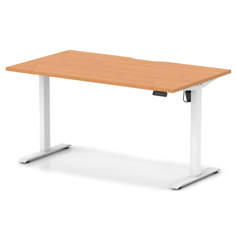 Air Lite Height Adjustable Desk with Scalloped Edge, 1200–1600mm, Multiple Finishes & Frame Colours, MFC, Self Assembly, 5 Year Structural & 2 Year Electrical Warranty