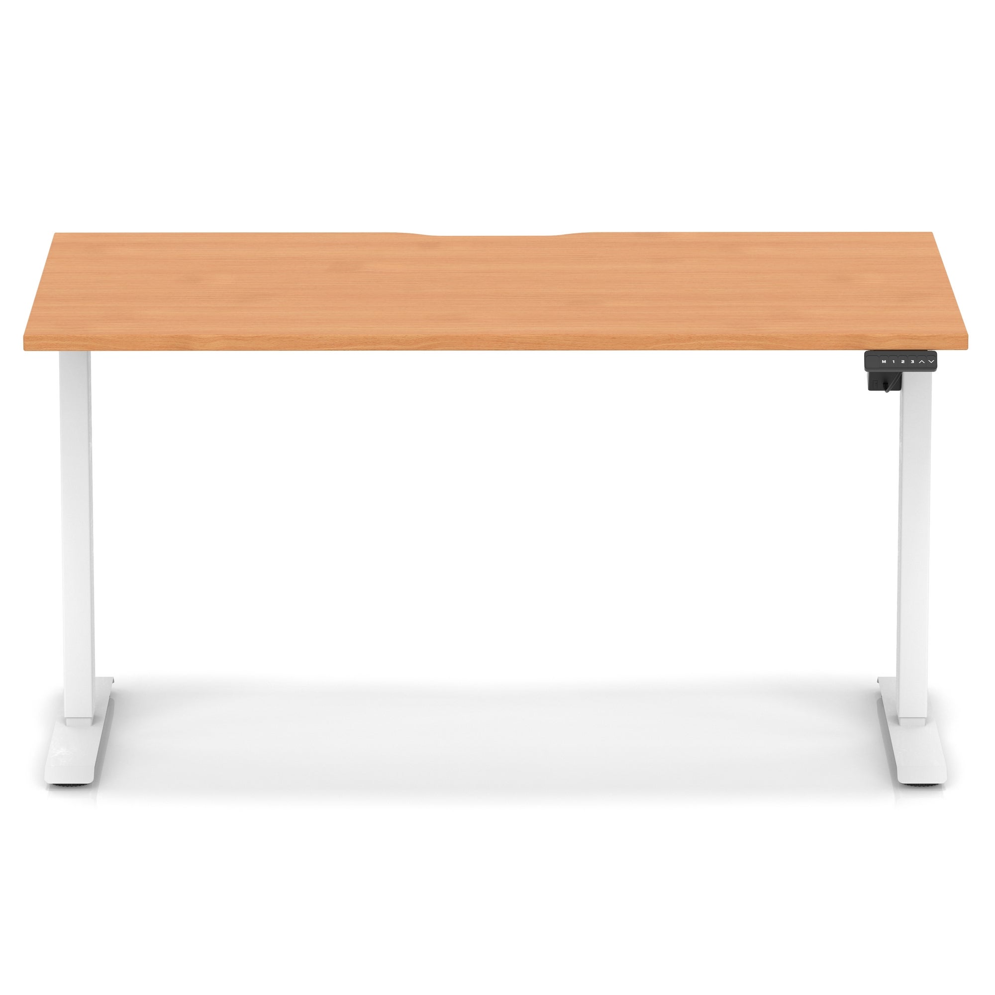 Air Lite Height Adjustable Desk with Scalloped Edge, 1200–1600mm, Multiple Finishes & Frame Colours, MFC, Self Assembly, 5 Year Structural & 2 Year Electrical Warranty