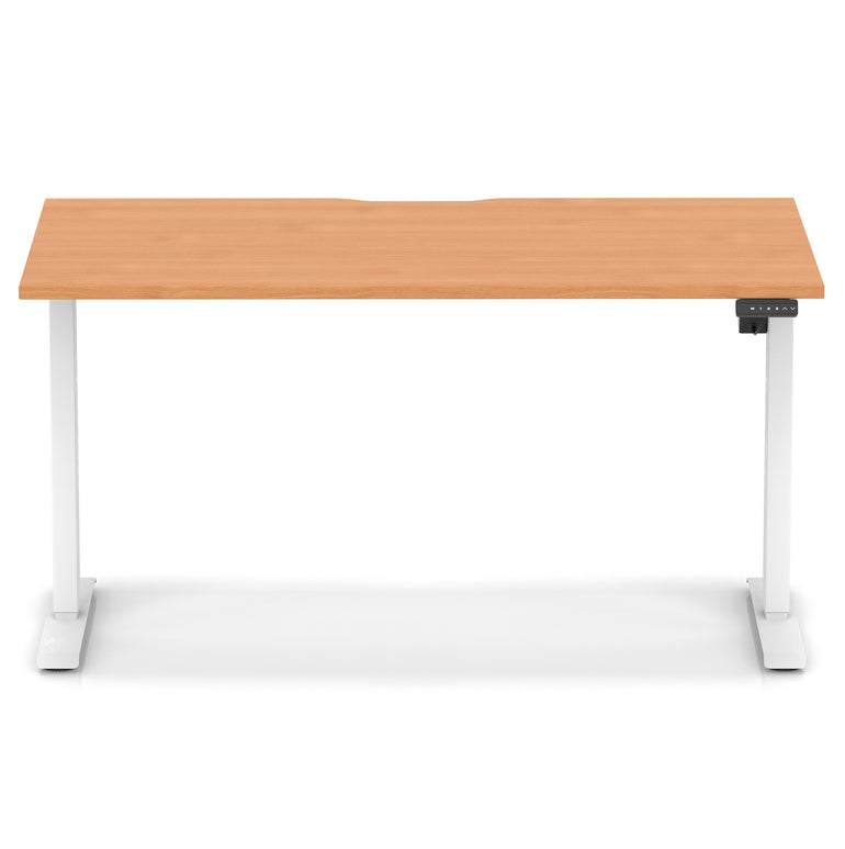 Air Lite Height Adjustable Desk with Scalloped Edge, 1200–1600mm, Multiple Finishes & Frame Colours, MFC, Self Assembly, 5 Year Structural & 2 Year Electrical Warranty