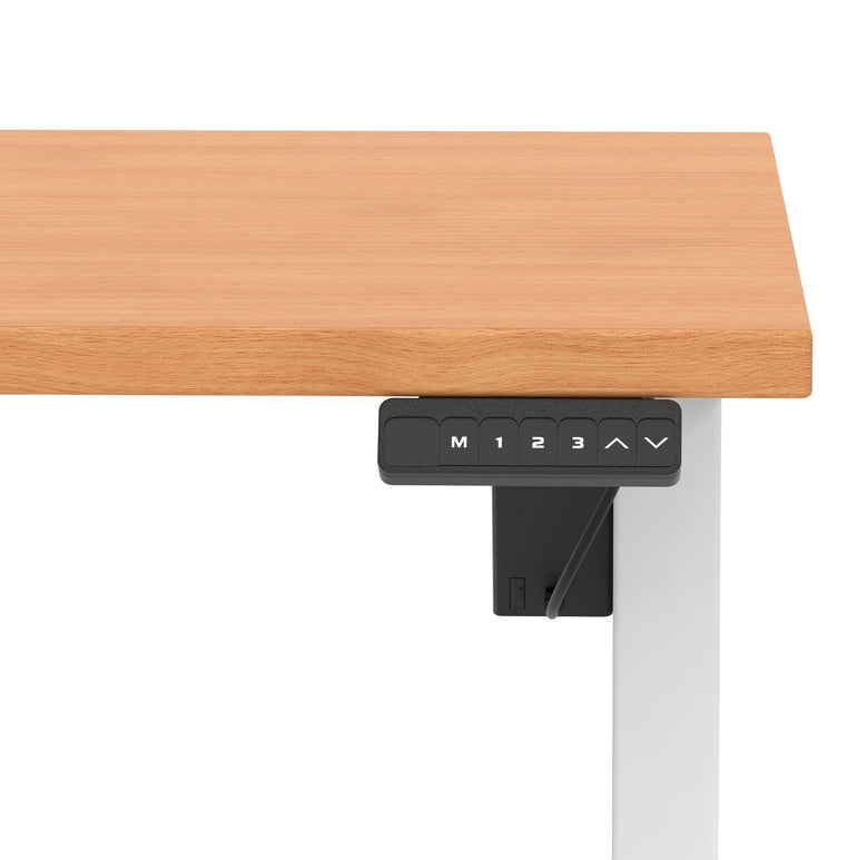 Air Lite Height Adjustable Desk with Scalloped Edge, 1200–1600mm, Multiple Finishes & Frame Colours, MFC, Self Assembly, 5 Year Structural & 2 Year Electrical Warranty