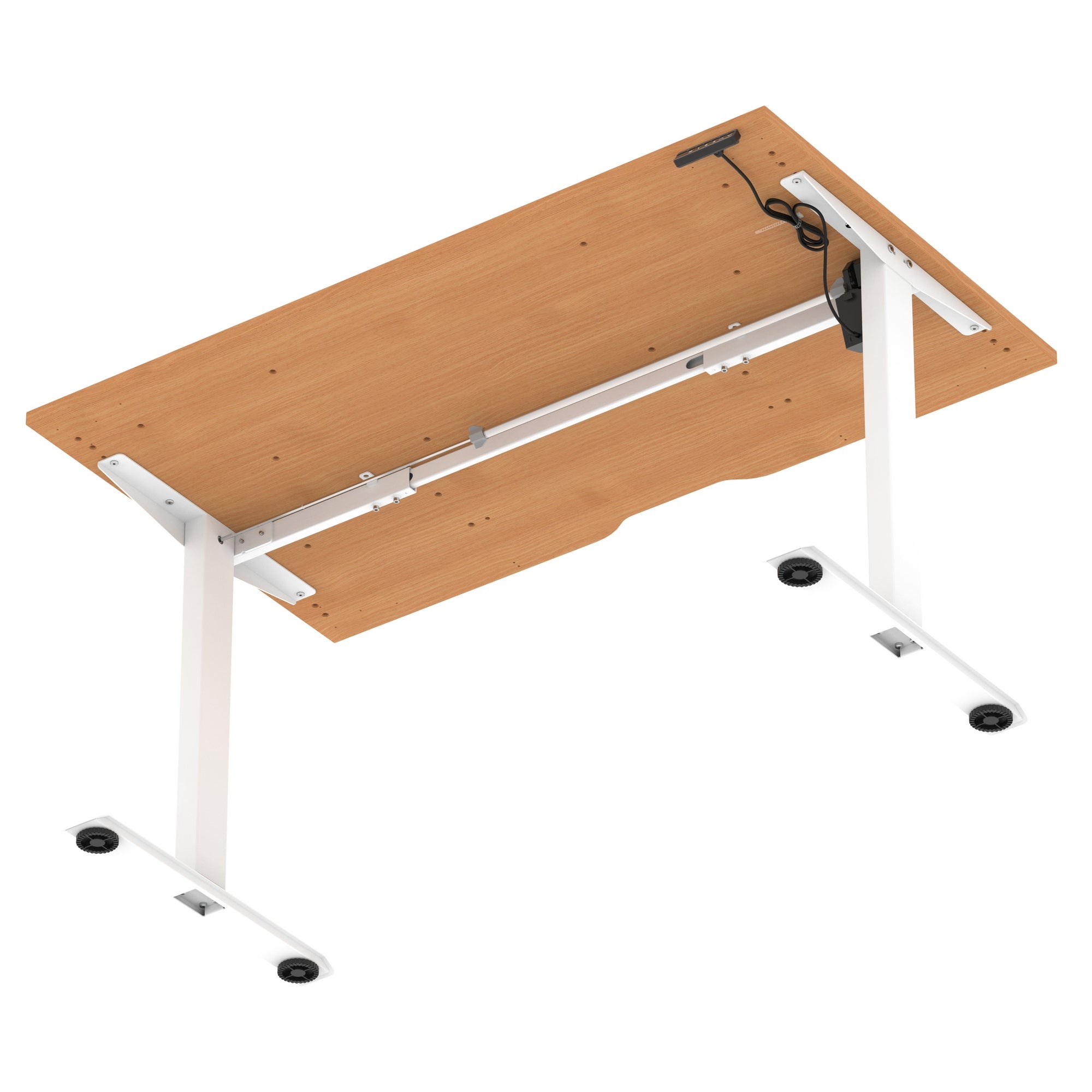 Air Lite Height Adjustable Desk with Scalloped Edge, 1200–1600mm, Multiple Finishes & Frame Colours, MFC, Self Assembly, 5 Year Structural & 2 Year Electrical Warranty