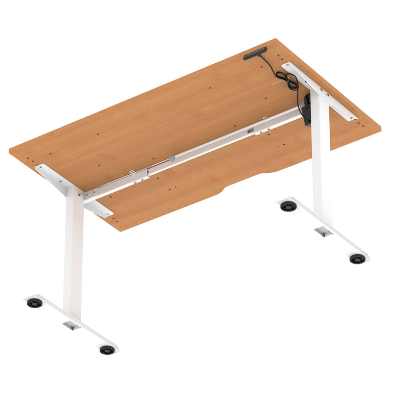 Air Lite Height Adjustable Desk with Scalloped Edge, 1200–1600mm, Multiple Finishes & Frame Colours, MFC, Self Assembly, 5 Year Structural & 2 Year Electrical Warranty