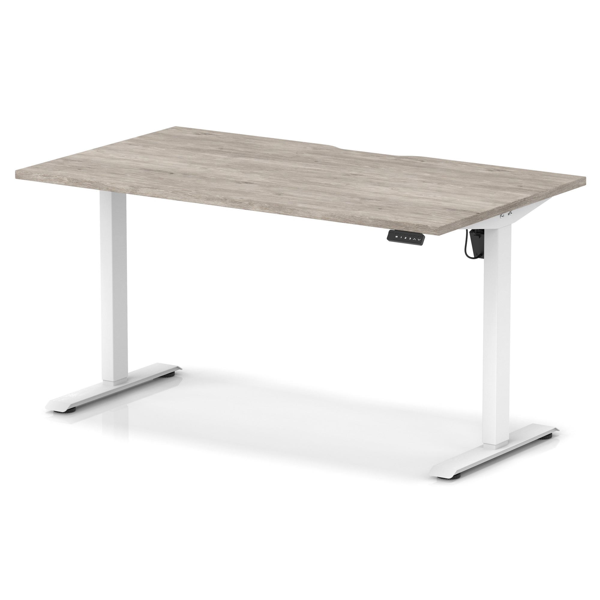 Air Lite Height Adjustable Desk with Scalloped Edge, 1200–1600mm, Multiple Finishes & Frame Colours, MFC, Self Assembly, 5 Year Structural & 2 Year Electrical Warranty