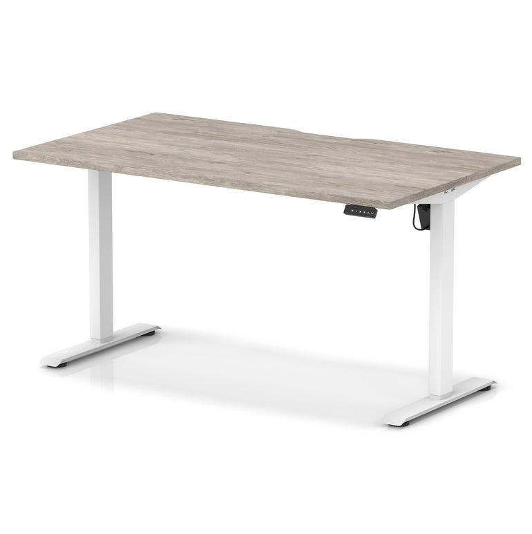 Air Lite Height Adjustable Desk with Scalloped Edge, 1200–1600mm, Multiple Finishes & Frame Colours, MFC, Self Assembly, 5 Year Structural & 2 Year Electrical Warranty