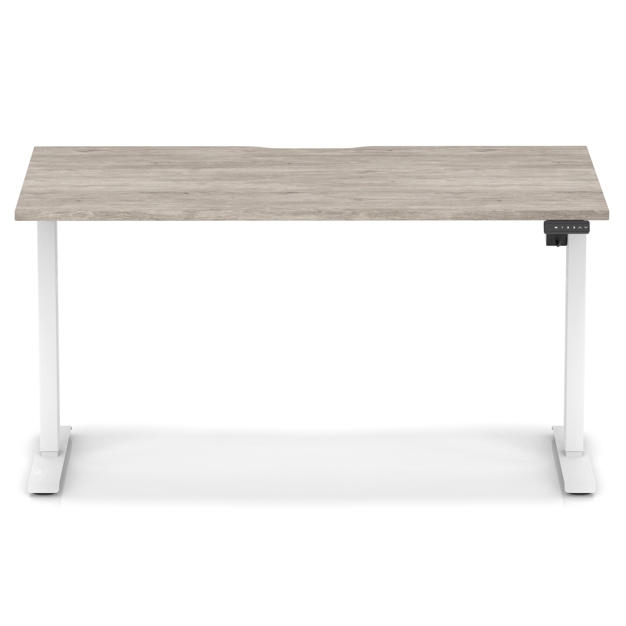 Air Lite Height Adjustable Desk with Scalloped Edge, 1200–1600mm, Multiple Finishes & Frame Colours, MFC, Self Assembly, 5 Year Structural & 2 Year Electrical Warranty