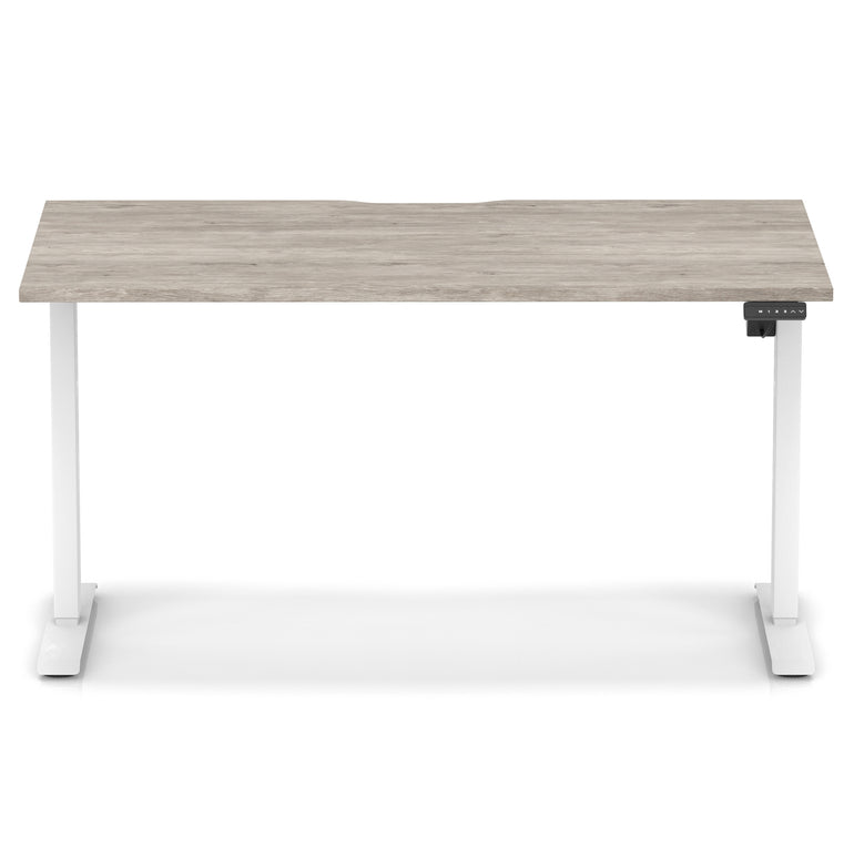 Air Lite Height Adjustable Desk with Scalloped Edge, 1200–1600mm, Multiple Finishes & Frame Colours, MFC, Self Assembly, 5 Year Structural & 2 Year Electrical Warranty