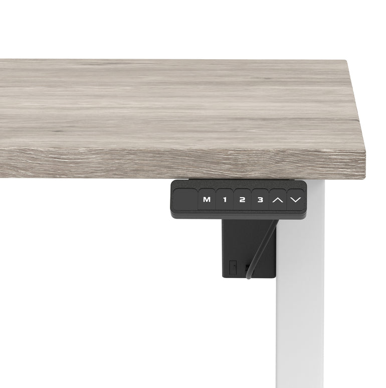 Air Lite Height Adjustable Desk with Scalloped Edge, 1200–1600mm, Multiple Finishes & Frame Colours, MFC, Self Assembly, 5 Year Structural & 2 Year Electrical Warranty