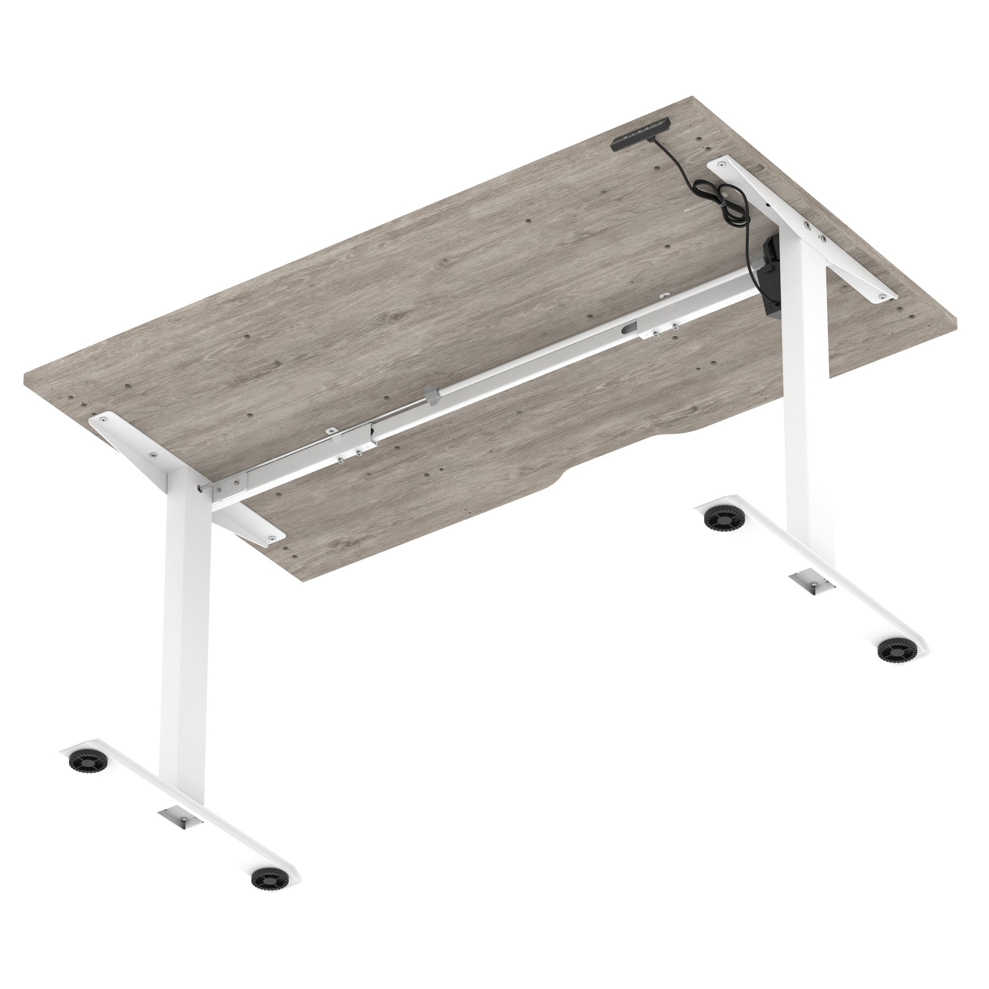 Air Lite Height Adjustable Desk with Scalloped Edge, 1200–1600mm, Multiple Finishes & Frame Colours, MFC, Self Assembly, 5 Year Structural & 2 Year Electrical Warranty