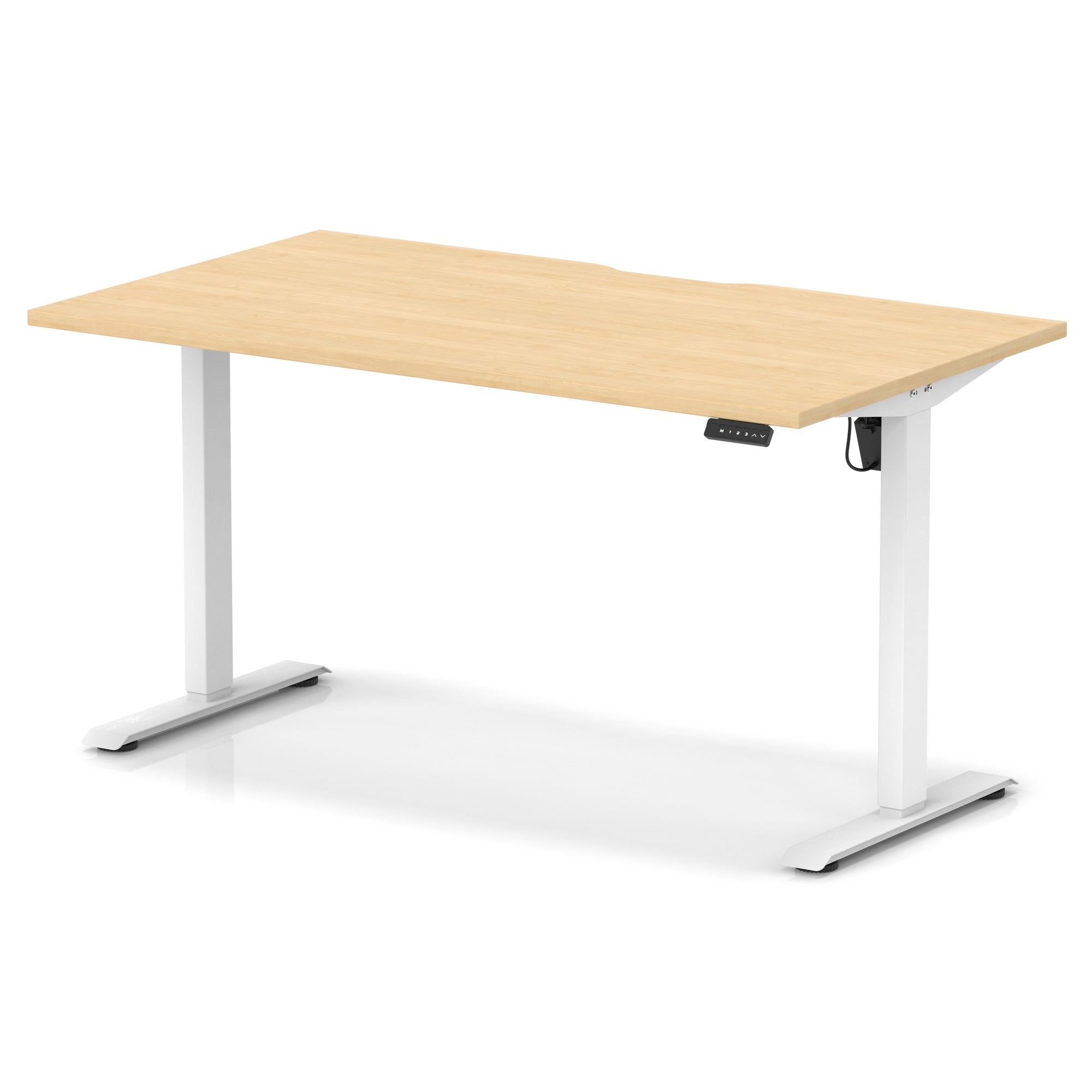 Air Lite Height Adjustable Desk with Scalloped Edge, 1200–1600mm, Multiple Finishes & Frame Colours, MFC, Self Assembly, 5 Year Structural & 2 Year Electrical Warranty