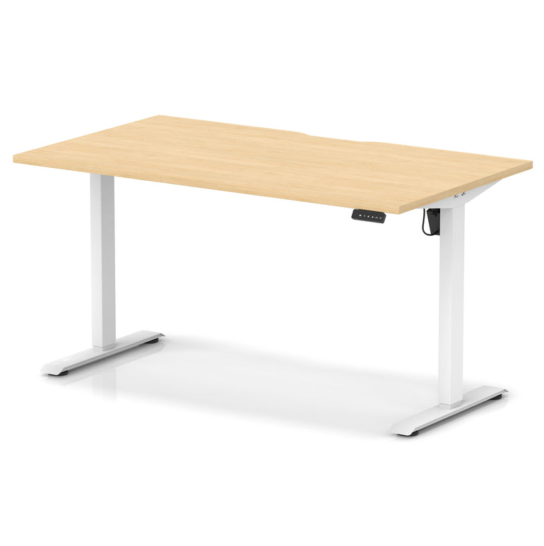 Air Lite Height Adjustable Desk with Scalloped Edge, 1200–1600mm, Multiple Finishes & Frame Colours, MFC, Self Assembly, 5 Year Structural & 2 Year Electrical Warranty