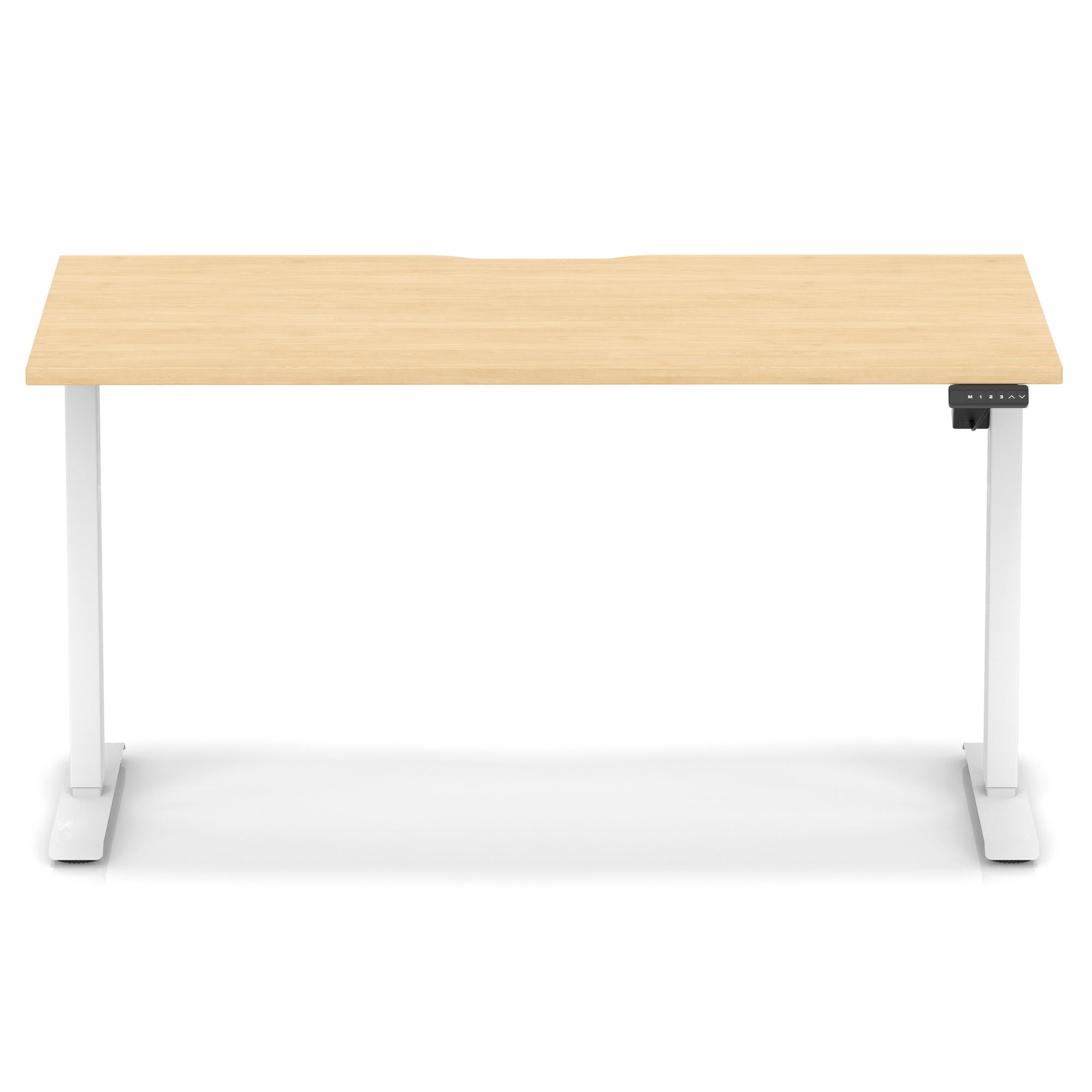 Air Lite Height Adjustable Desk with Scalloped Edge, 1200–1600mm, Multiple Finishes & Frame Colours, MFC, Self Assembly, 5 Year Structural & 2 Year Electrical Warranty