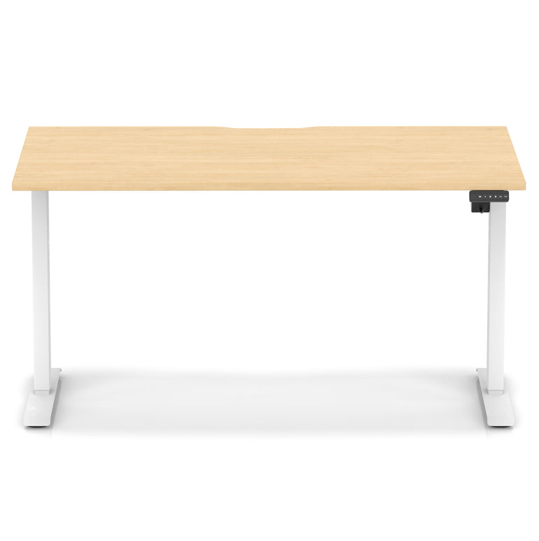 Air Lite Height Adjustable Desk with Scalloped Edge, 1200–1600mm, Multiple Finishes & Frame Colours, MFC, Self Assembly, 5 Year Structural & 2 Year Electrical Warranty