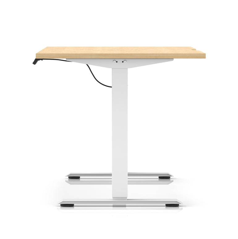 Air Lite Height Adjustable Desk with Scalloped Edge, 1200–1600mm, Multiple Finishes & Frame Colours, MFC, Self Assembly, 5 Year Structural & 2 Year Electrical Warranty