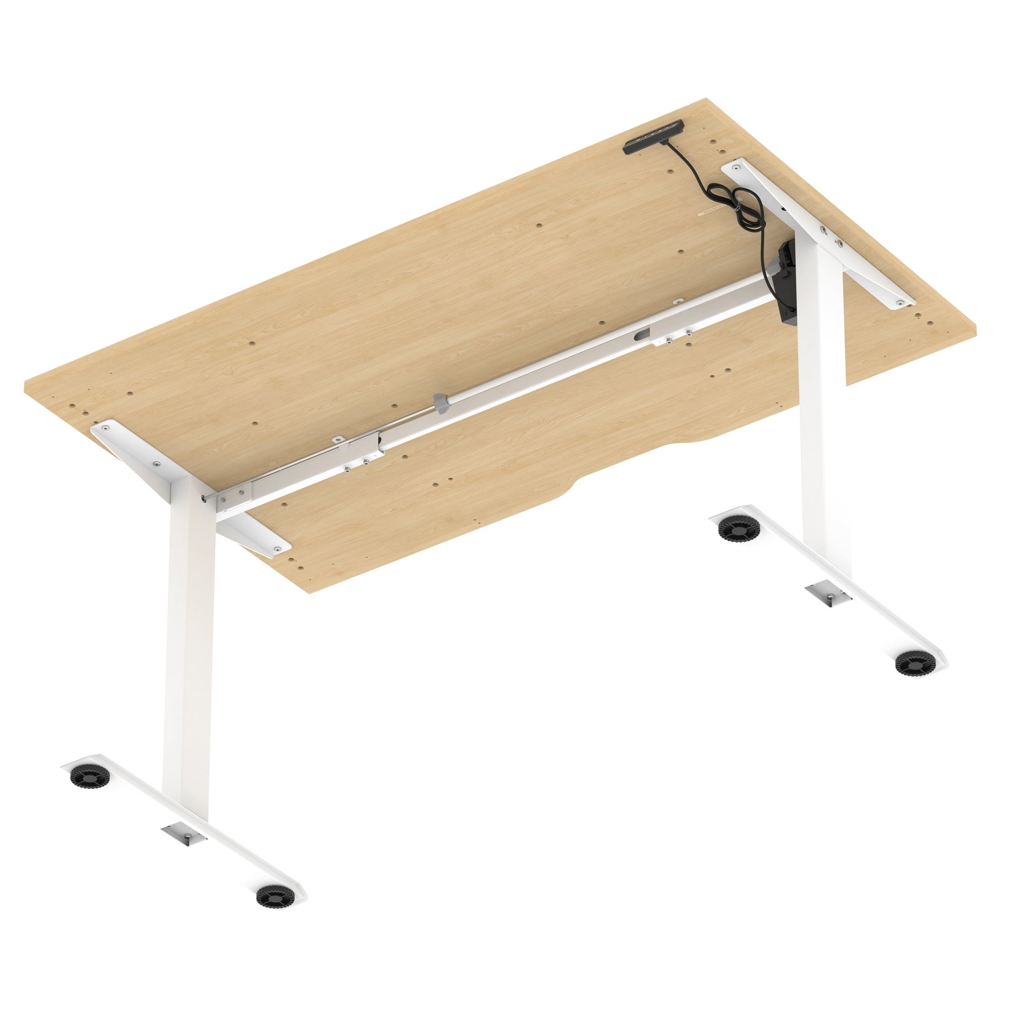Air Lite Height Adjustable Desk with Scalloped Edge, 1200–1600mm, Multiple Finishes & Frame Colours, MFC, Self Assembly, 5 Year Structural & 2 Year Electrical Warranty