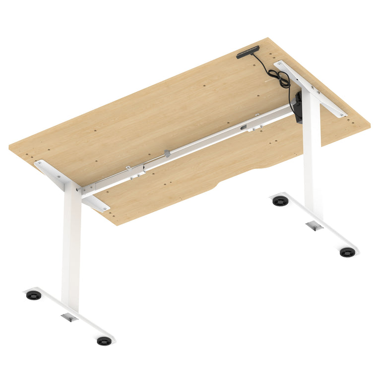 Air Lite Height Adjustable Desk with Scalloped Edge, 1200–1600mm, Multiple Finishes & Frame Colours, MFC, Self Assembly, 5 Year Structural & 2 Year Electrical Warranty
