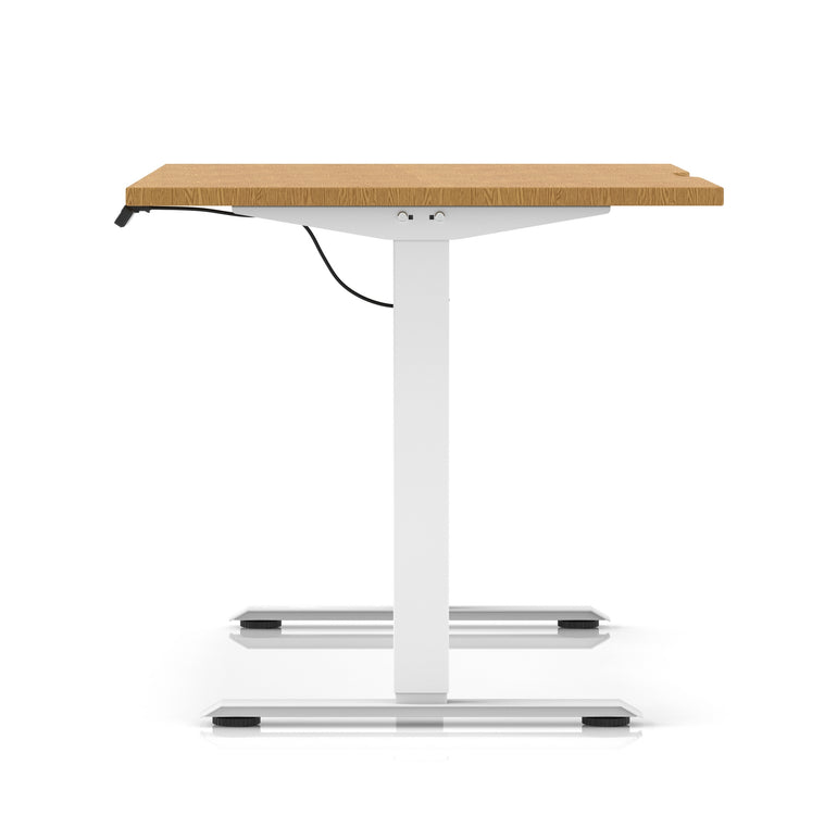 Air Lite Height Adjustable Desk with Scalloped Edge, 1200–1600mm, Multiple Finishes & Frame Colours, MFC, Self Assembly, 5 Year Structural & 2 Year Electrical Warranty