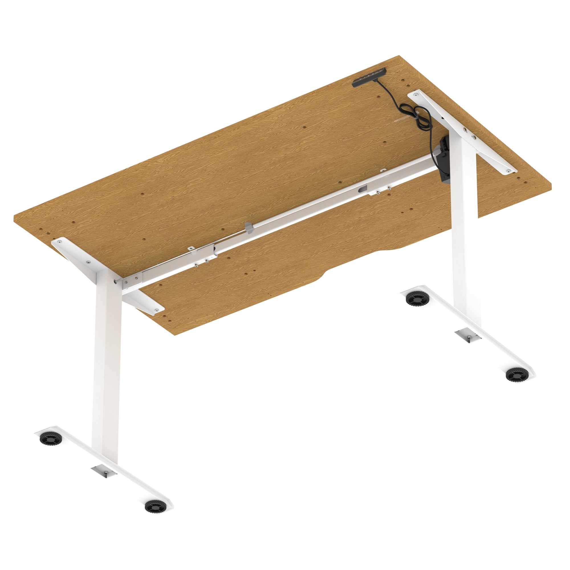 Air Lite Height Adjustable Desk with Scalloped Edge, 1200–1600mm, Multiple Finishes & Frame Colours, MFC, Self Assembly, 5 Year Structural & 2 Year Electrical Warranty