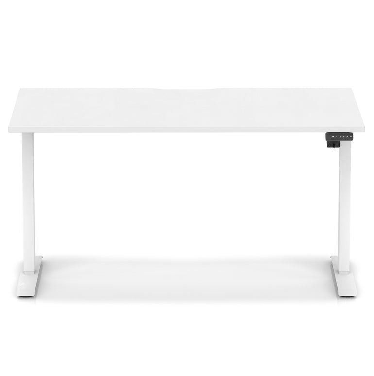 Air Lite Height Adjustable Desk with Scalloped Edge, 1200–1600mm, Multiple Finishes & Frame Colours, MFC, Self Assembly, 5 Year Structural & 2 Year Electrical Warranty