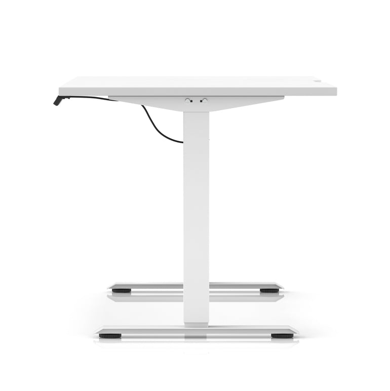 Air Lite Height Adjustable Desk with Scalloped Edge, 1200–1600mm, Multiple Finishes & Frame Colours, MFC, Self Assembly, 5 Year Structural & 2 Year Electrical Warranty