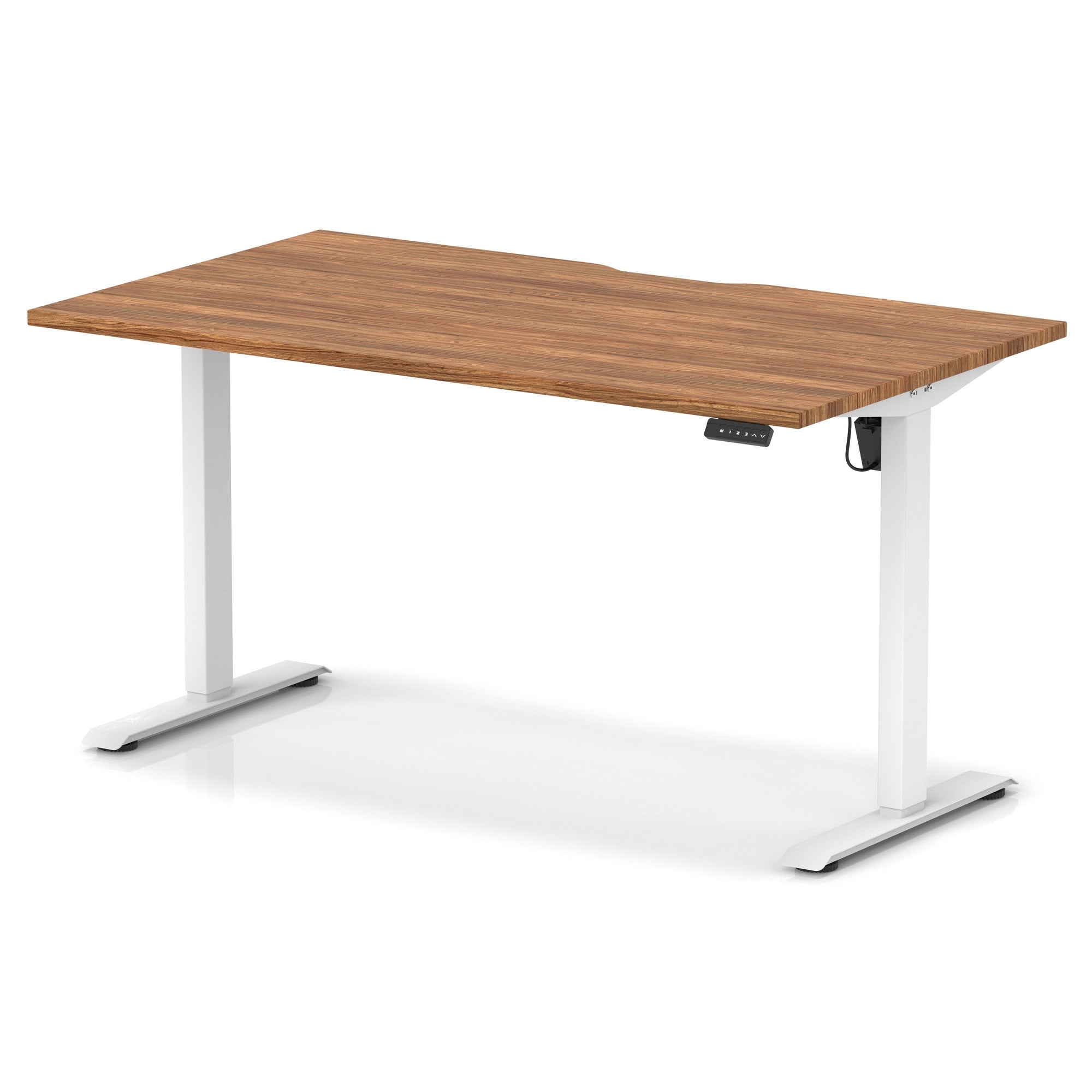 Air Lite Height Adjustable Desk with Scalloped Edge, 1200–1600mm, Multiple Finishes & Frame Colours, MFC, Self Assembly, 5 Year Structural & 2 Year Electrical Warranty