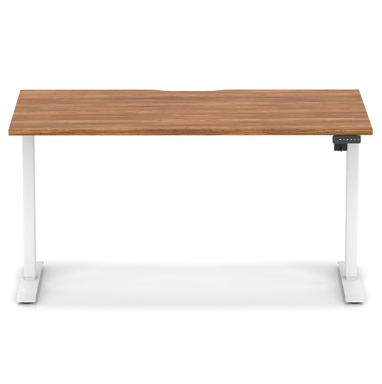 Air Lite Height Adjustable Desk with Scalloped Edge, 1200–1600mm, Multiple Finishes & Frame Colours, MFC, Self Assembly, 5 Year Structural & 2 Year Electrical Warranty