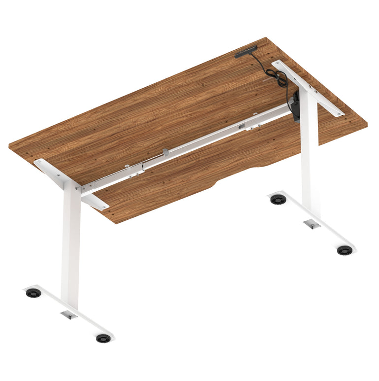 Air Lite Height Adjustable Desk with Scalloped Edge, 1200–1600mm, Multiple Finishes & Frame Colours, MFC, Self Assembly, 5 Year Structural & 2 Year Electrical Warranty