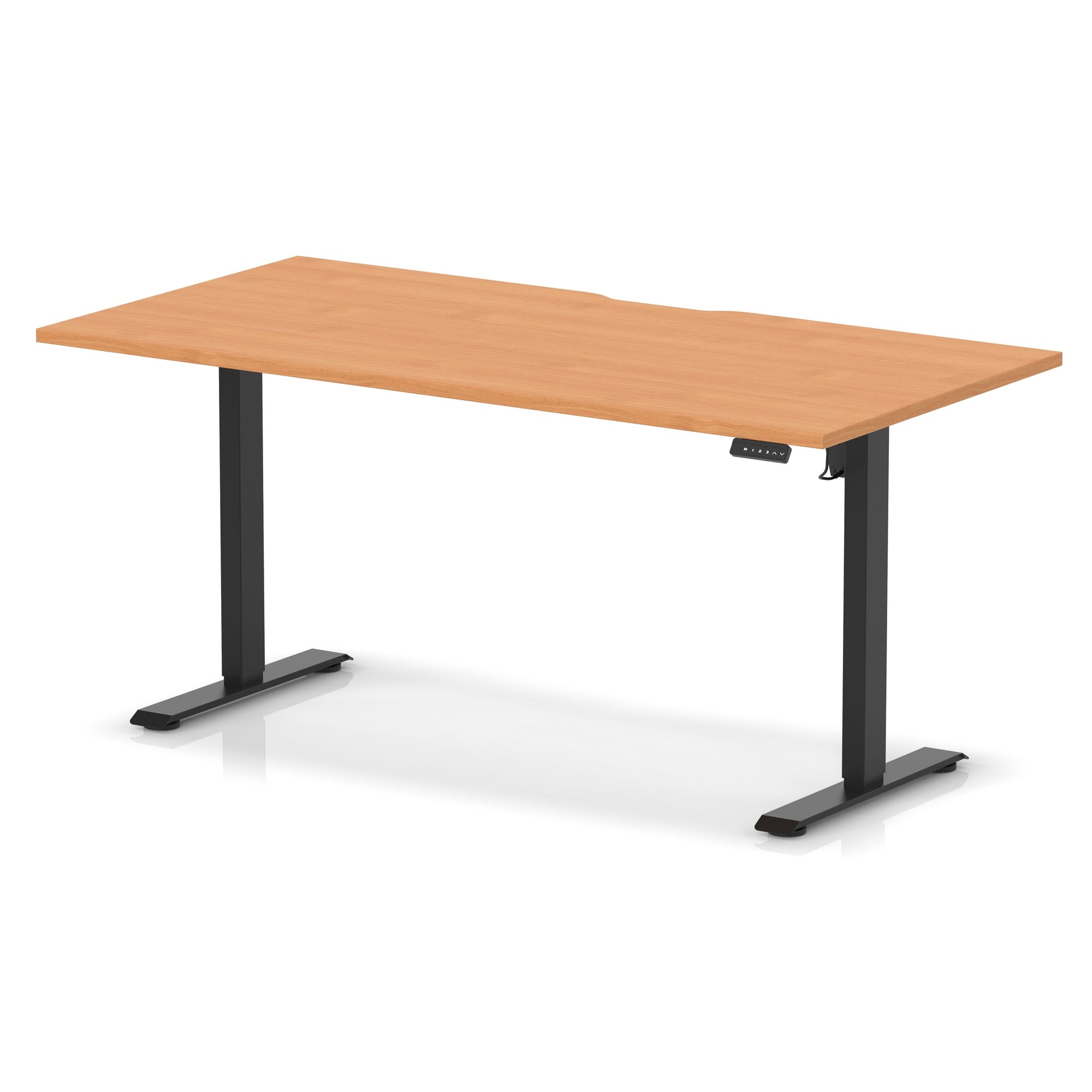 Air Lite Height Adjustable Desk with Scalloped Edge, 1200–1600mm, Multiple Finishes & Frame Colours, MFC, Self Assembly, 5 Year Structural & 2 Year Electrical Warranty