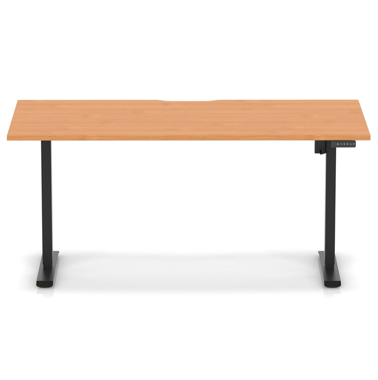 Air Lite Height Adjustable Desk with Scalloped Edge, 1200–1600mm, Multiple Finishes & Frame Colours, MFC, Self Assembly, 5 Year Structural & 2 Year Electrical Warranty