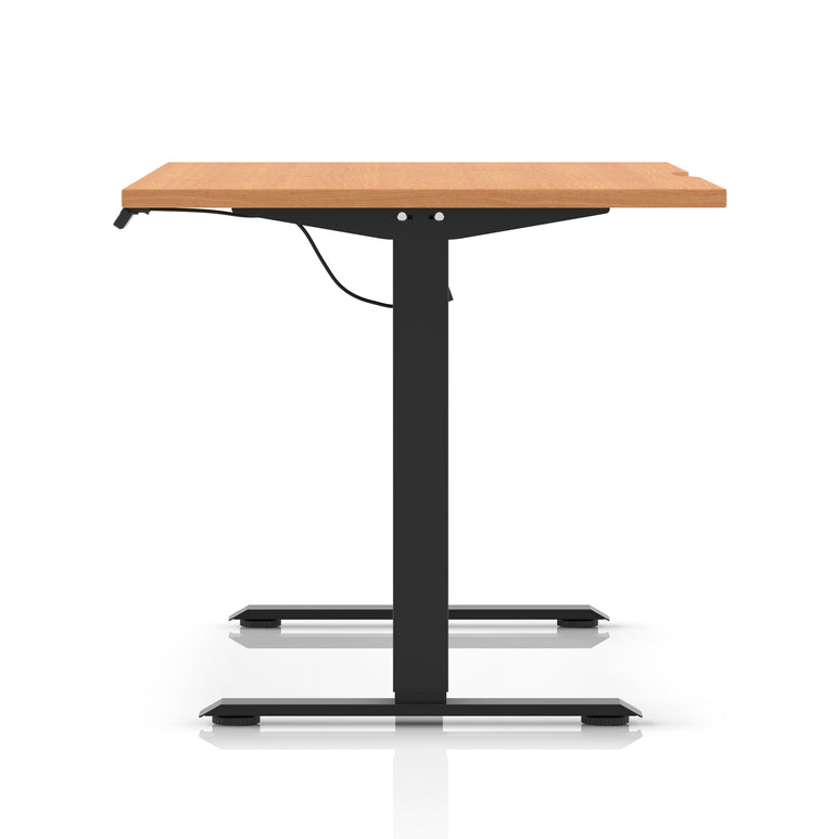 Air Lite Height Adjustable Desk with Scalloped Edge, 1200–1600mm, Multiple Finishes & Frame Colours, MFC, Self Assembly, 5 Year Structural & 2 Year Electrical Warranty