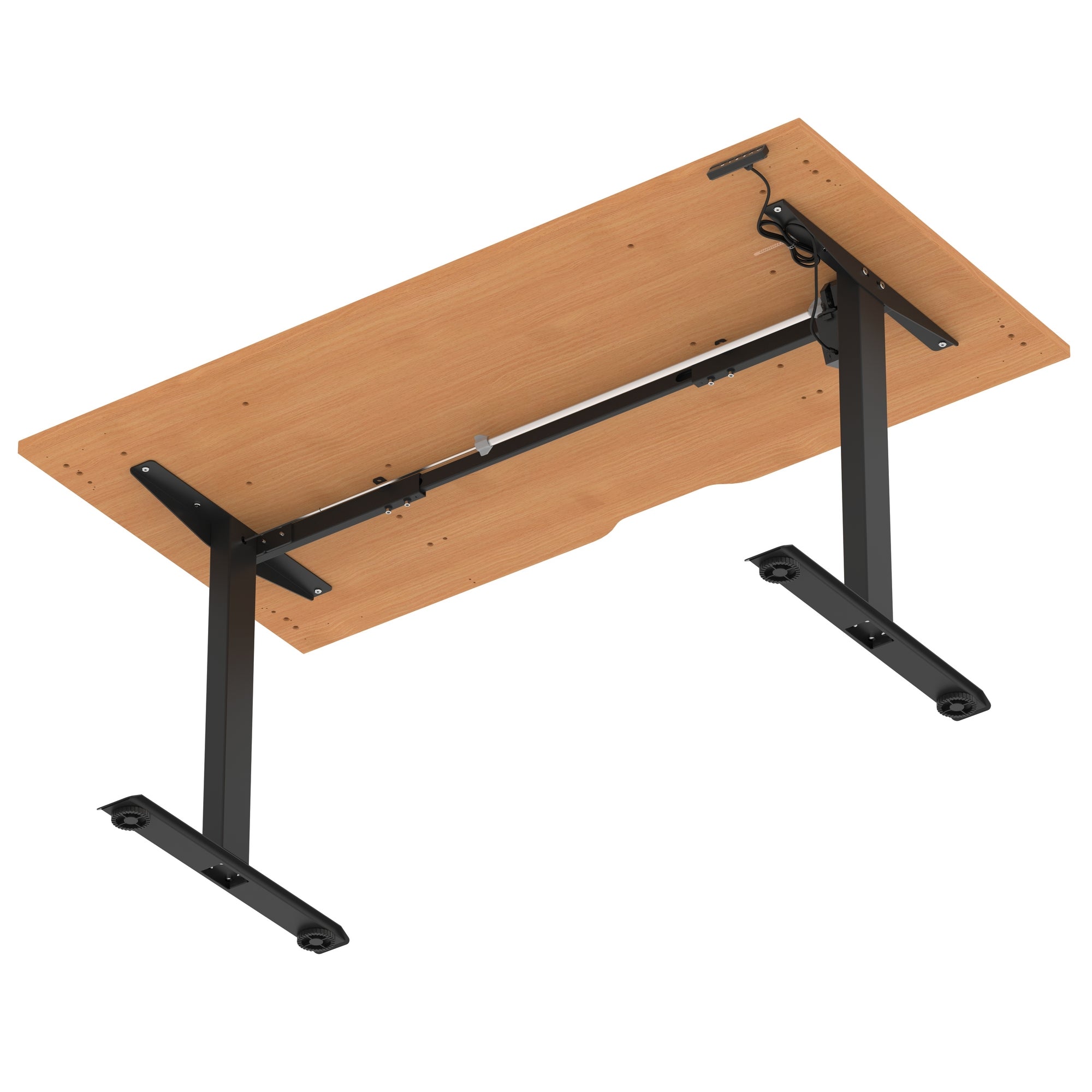 Air Lite Height Adjustable Desk with Scalloped Edge, 1200–1600mm, Multiple Finishes & Frame Colours, MFC, Self Assembly, 5 Year Structural & 2 Year Electrical Warranty