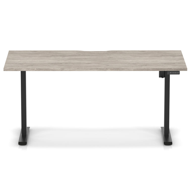 Air Lite Height Adjustable Desk with Scalloped Edge, 1200–1600mm, Multiple Finishes & Frame Colours, MFC, Self Assembly, 5 Year Structural & 2 Year Electrical Warranty