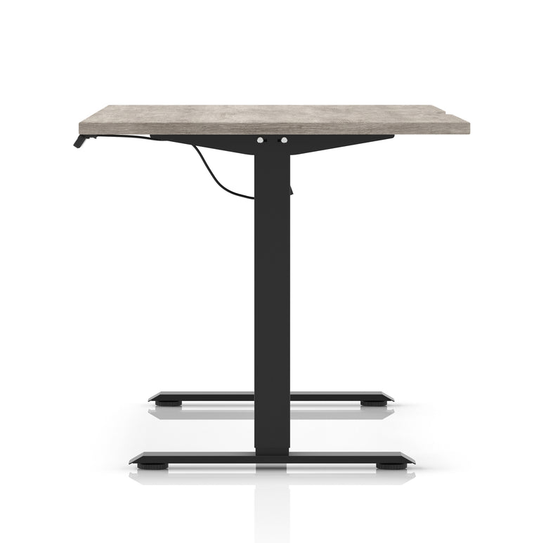 Air Lite Height Adjustable Desk with Scalloped Edge, 1200–1600mm, Multiple Finishes & Frame Colours, MFC, Self Assembly, 5 Year Structural & 2 Year Electrical Warranty