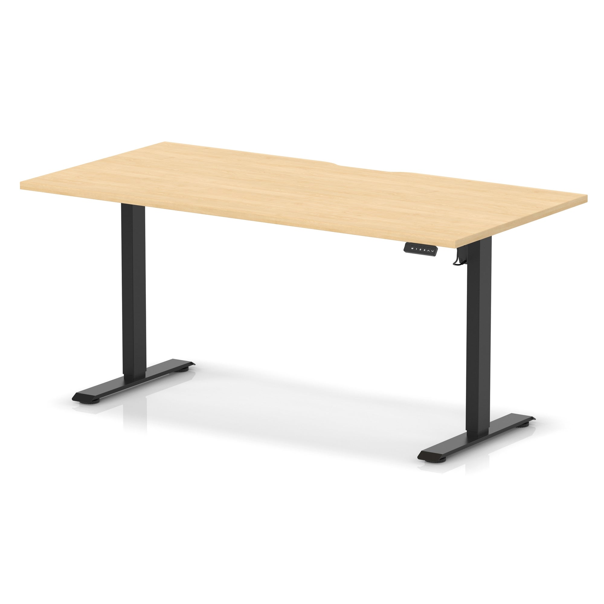 Air Lite Height Adjustable Desk with Scalloped Edge, 1200–1600mm, Multiple Finishes & Frame Colours, MFC, Self Assembly, 5 Year Structural & 2 Year Electrical Warranty
