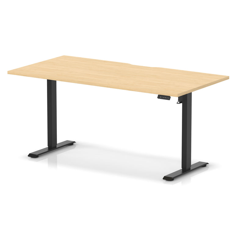 Air Lite Height Adjustable Desk with Scalloped Edge, 1200–1600mm, Multiple Finishes & Frame Colours, MFC, Self Assembly, 5 Year Structural & 2 Year Electrical Warranty