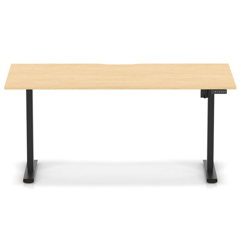 Air Lite Height Adjustable Desk with Scalloped Edge, 1200–1600mm, Multiple Finishes & Frame Colours, MFC, Self Assembly, 5 Year Structural & 2 Year Electrical Warranty
