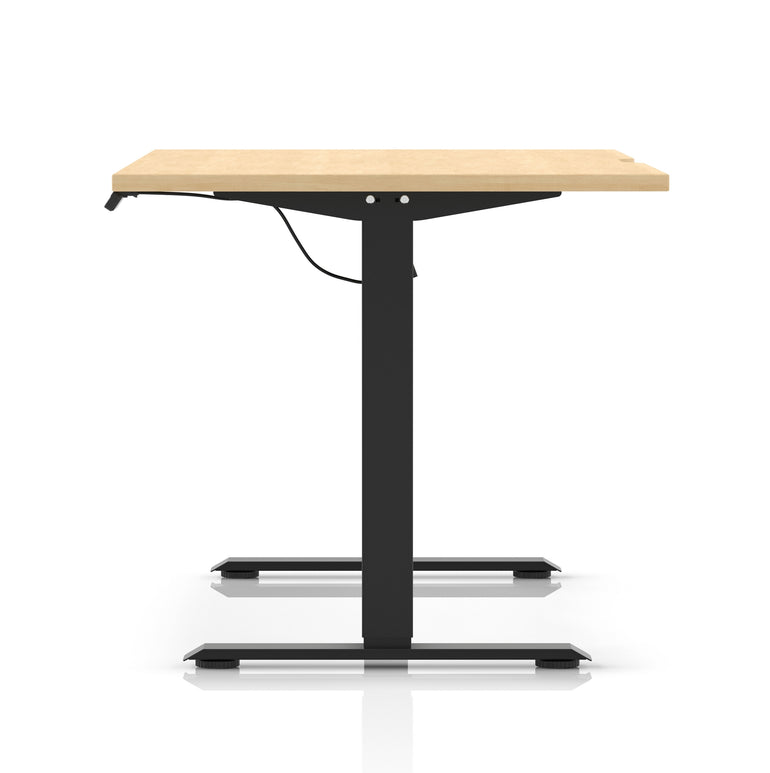 Air Lite Height Adjustable Desk with Scalloped Edge, 1200–1600mm, Multiple Finishes & Frame Colours, MFC, Self Assembly, 5 Year Structural & 2 Year Electrical Warranty