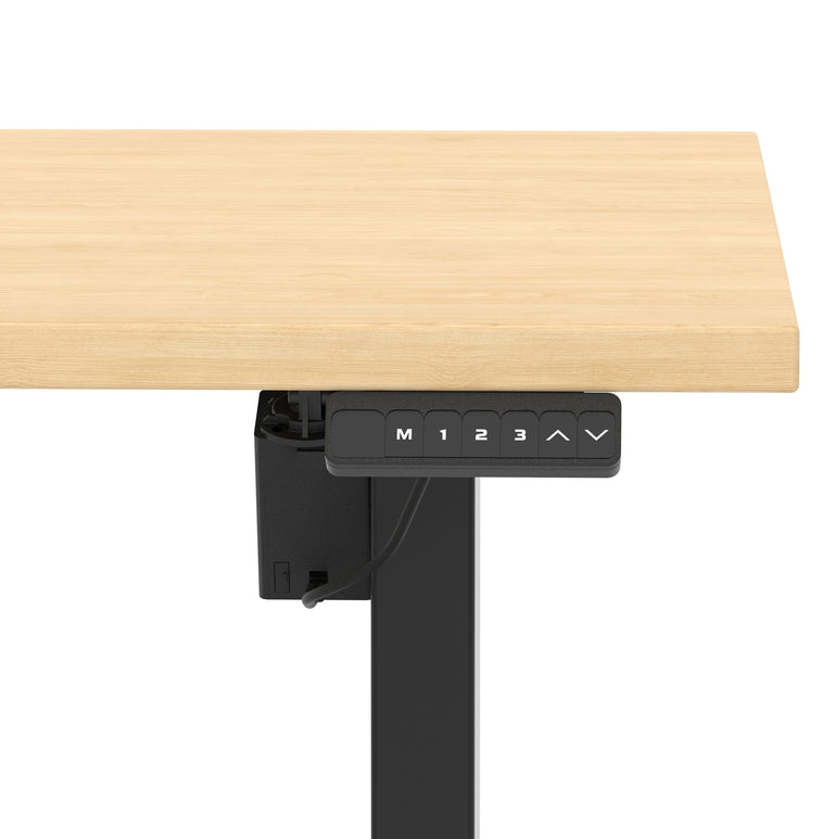 Air Lite Height Adjustable Desk with Scalloped Edge, 1200–1600mm, Multiple Finishes & Frame Colours, MFC, Self Assembly, 5 Year Structural & 2 Year Electrical Warranty