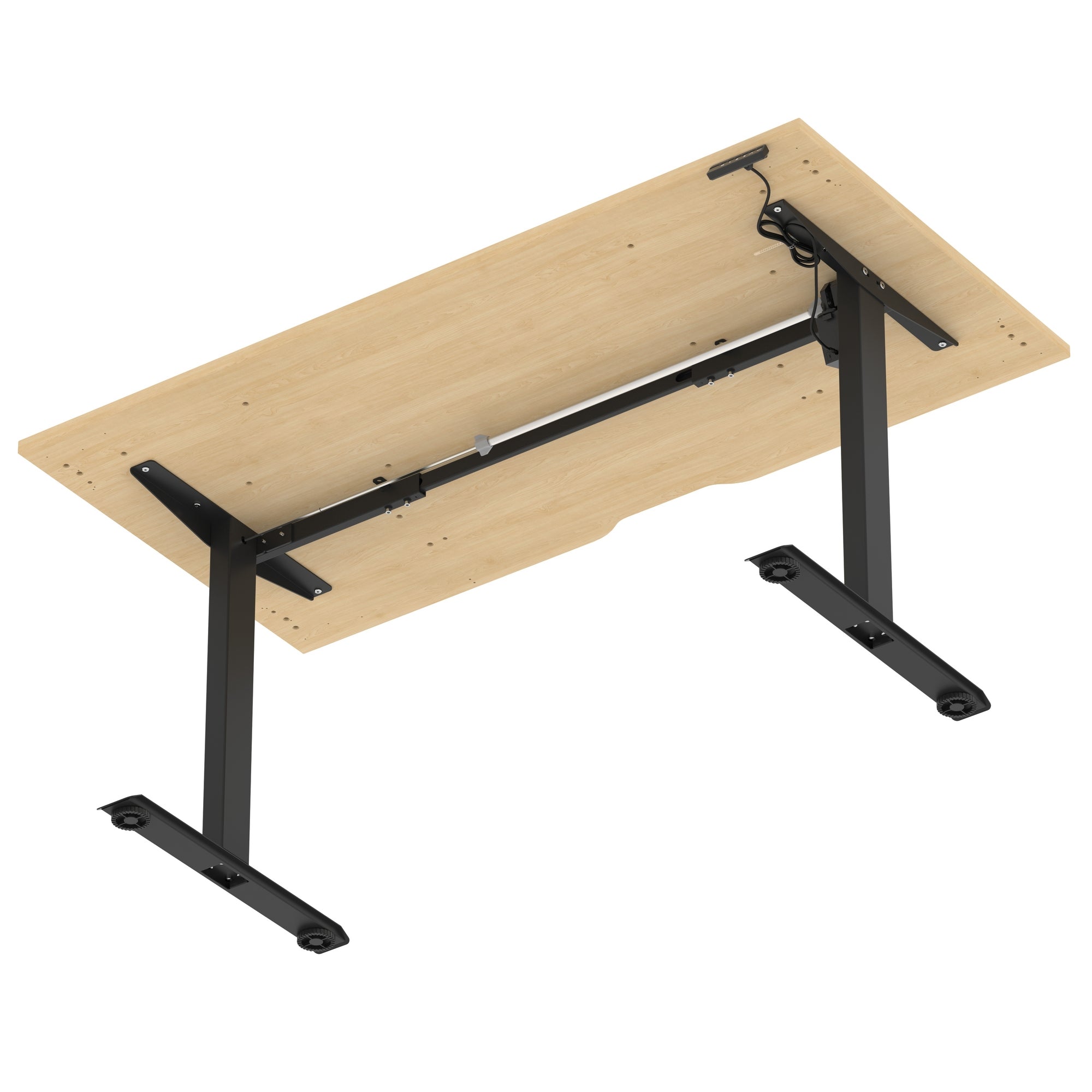 Air Lite Height Adjustable Desk with Scalloped Edge, 1200–1600mm, Multiple Finishes & Frame Colours, MFC, Self Assembly, 5 Year Structural & 2 Year Electrical Warranty