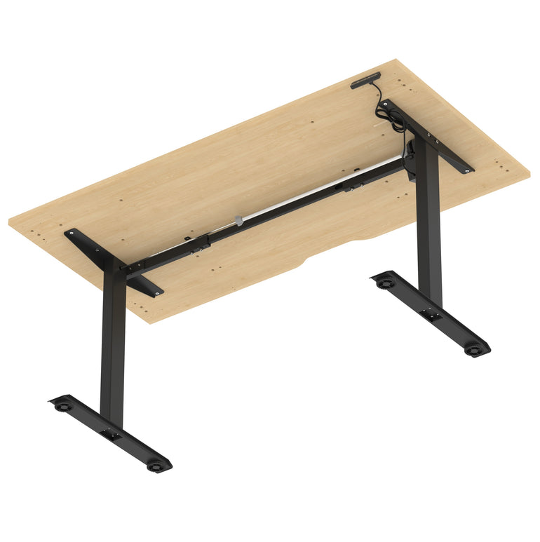 Air Lite Height Adjustable Desk with Scalloped Edge, 1200–1600mm, Multiple Finishes & Frame Colours, MFC, Self Assembly, 5 Year Structural & 2 Year Electrical Warranty