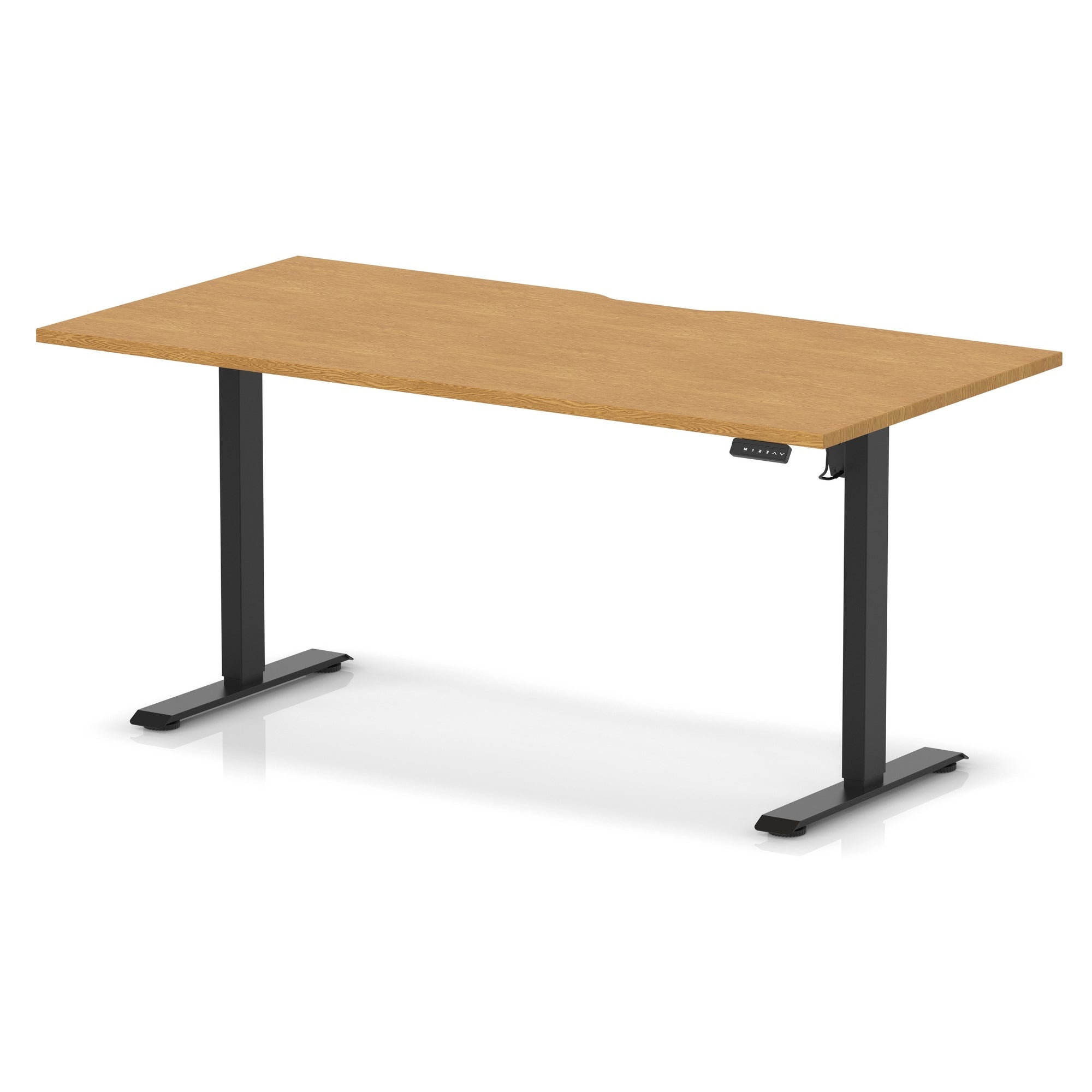 Air Lite Height Adjustable Desk with Scalloped Edge, 1200–1600mm, Multiple Finishes & Frame Colours, MFC, Self Assembly, 5 Year Structural & 2 Year Electrical Warranty