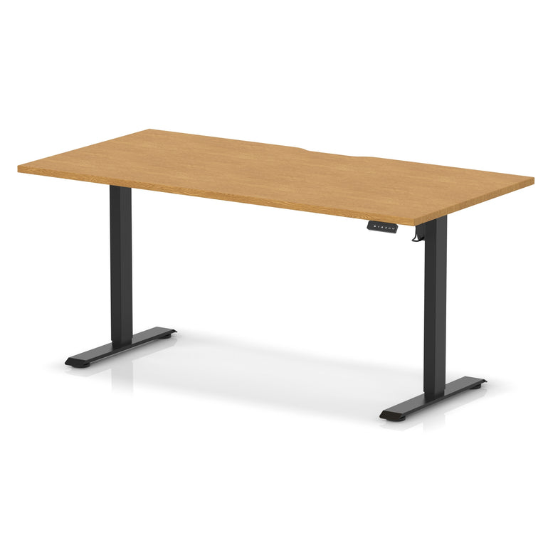 Air Lite Height Adjustable Desk with Scalloped Edge, 1200–1600mm, Multiple Finishes & Frame Colours, MFC, Self Assembly, 5 Year Structural & 2 Year Electrical Warranty