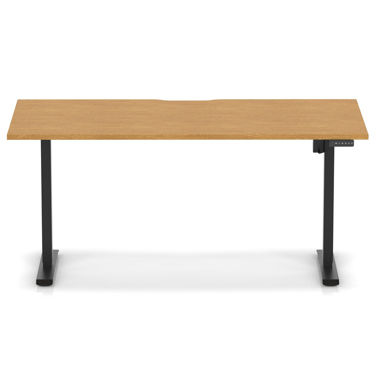 Air Lite Height Adjustable Desk with Scalloped Edge, 1200–1600mm, Multiple Finishes & Frame Colours, MFC, Self Assembly, 5 Year Structural & 2 Year Electrical Warranty
