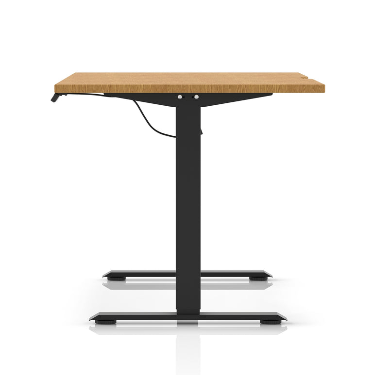 Air Lite Height Adjustable Desk with Scalloped Edge, 1200–1600mm, Multiple Finishes & Frame Colours, MFC, Self Assembly, 5 Year Structural & 2 Year Electrical Warranty