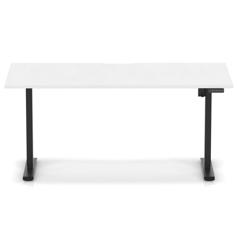 Air Lite Height Adjustable Desk with Scalloped Edge, 1200–1600mm, Multiple Finishes & Frame Colours, MFC, Self Assembly, 5 Year Structural & 2 Year Electrical Warranty